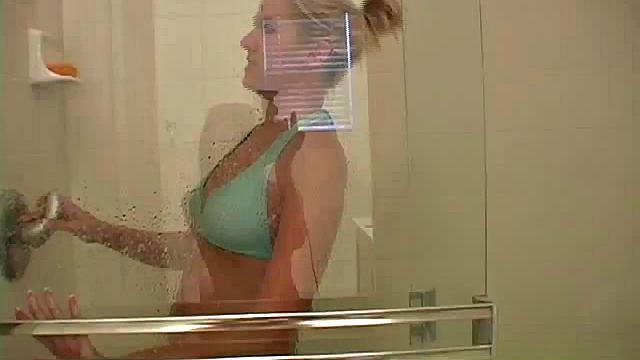 Teasing blonde fondles her pretty titties in POV