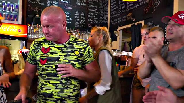 BDSM anal babe fucked and jizzed in front of voyeurs