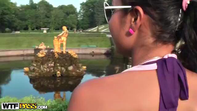 Hot girl having sex in the park