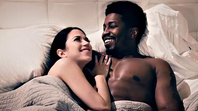 Hairypussy babe banged by her lover on the couch