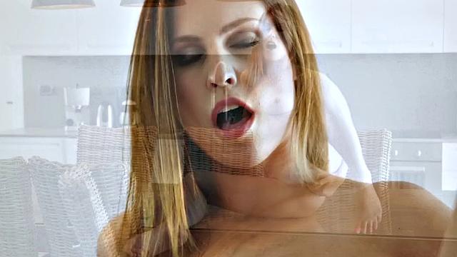 Get a hot and steamy view of your bald pussy getting wet and wild with panties and kitchen toys