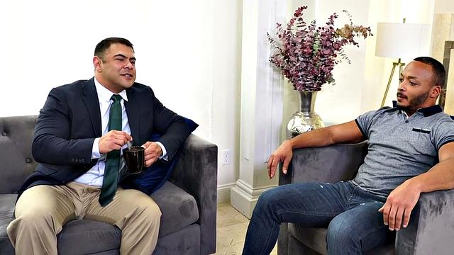 Mesmerized black hunk barebacks massive bottom in ass