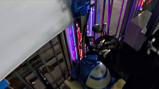 Naive ebony babe fucked by shop owner after sucking cock