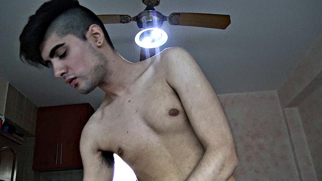 latin guy takes cock at home and rides until he cums