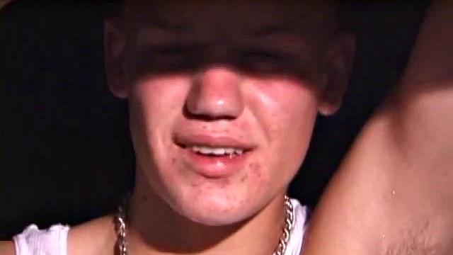 Not content with sitting while he jacks off, Lance teases the neighbors by standing on the roof outside his bedroom window to give everyone a show. Then he finishes by blowing his load onto the floor of his bedroom.