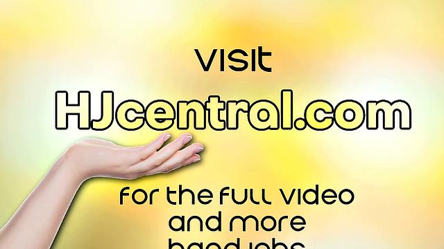 HJ loving babe jerking lover's cock in passionate affair