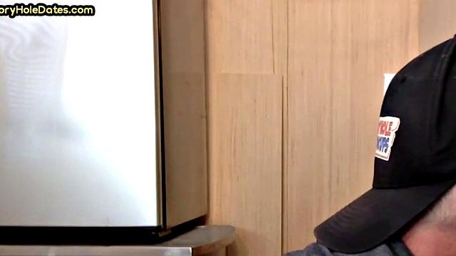 Homemade gloryhole DILF gets nailed in closeup