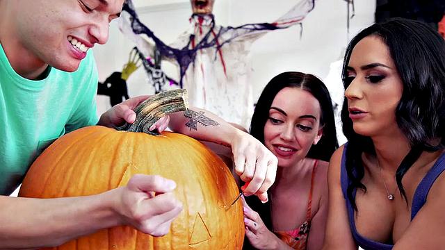 Stepson licks and fucks busty stepmom in her trimmed pussy, wearing a smile!