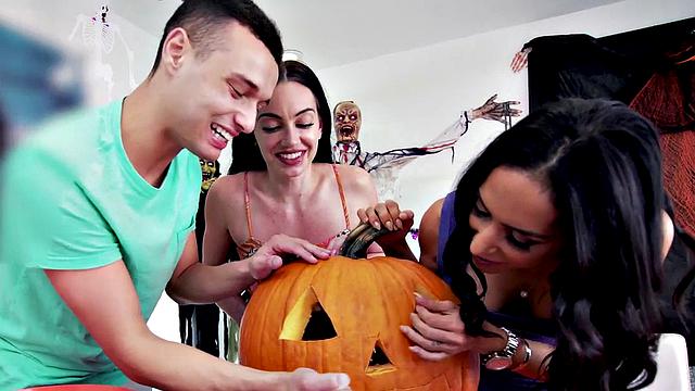 Stepson licks and fucks busty stepmom in her trimmed pussy, wearing a smile!