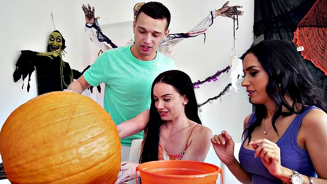 Stepson licks and fucks busty stepmom in her trimmed pussy, wearing a smile!