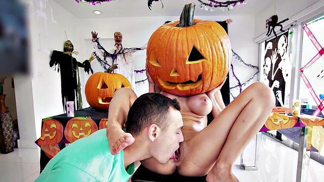 Stepson licks and fucks busty stepmom in her trimmed pussy, wearing a smile!