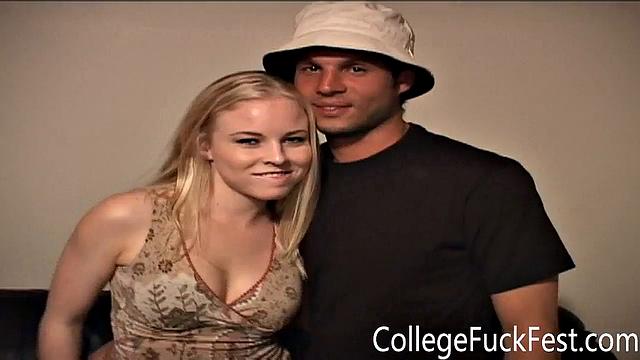 College party girl getting rammed in her tight pussy