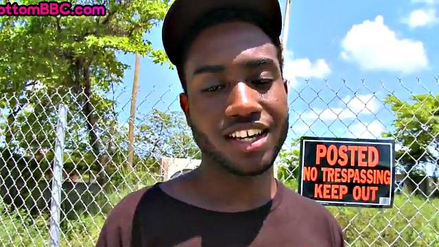 Cockriding black thug picked up and ass-fucked for cash