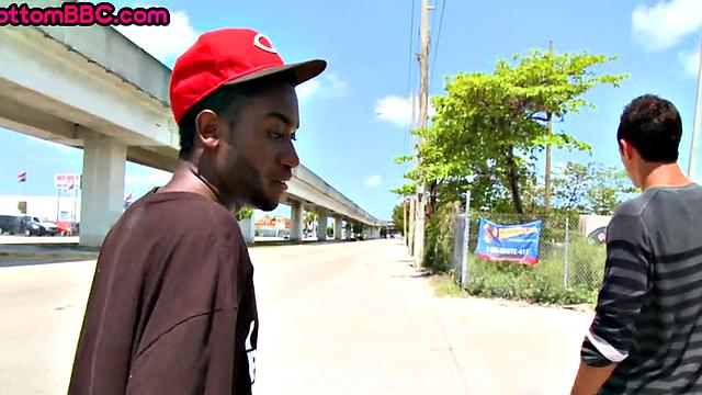 Cockriding black thug picked up and ass-fucked for cash