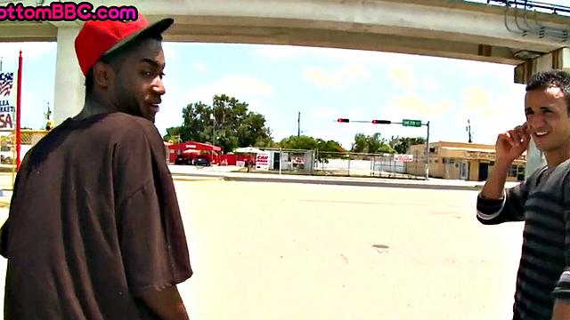 Cockriding black thug picked up and ass-fucked for cash