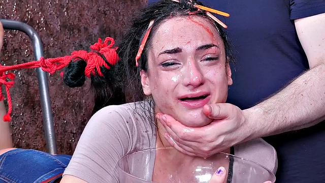 Violet Sky spanked raw and sore