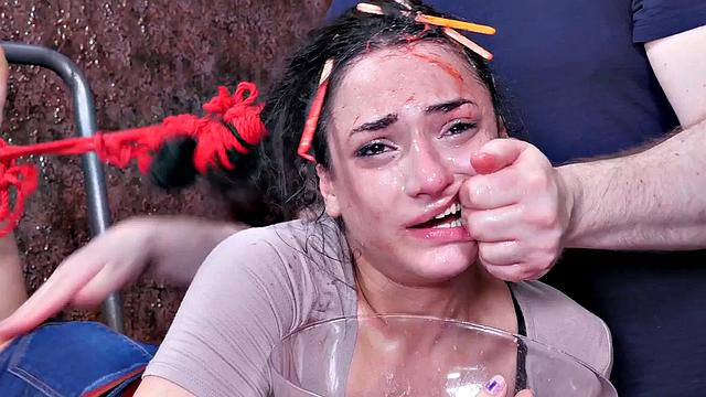 Violet Sky spanked raw and sore