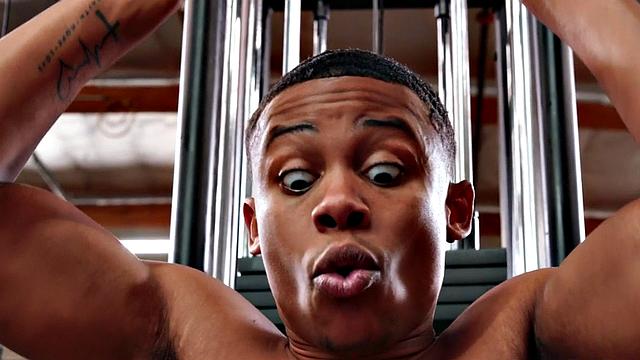 Lucky short guy IR fucks MILF in gym after throating