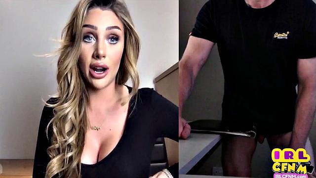 CFNM amateur webcam domina teases wanker jerking cock