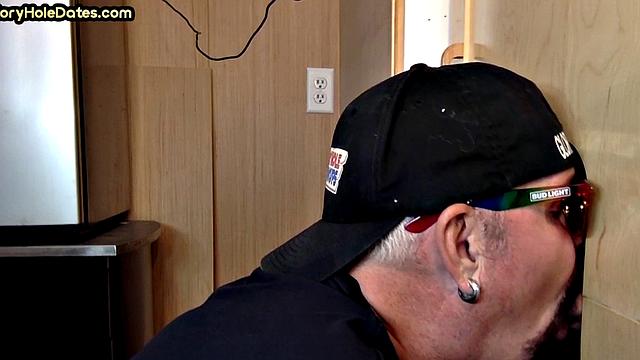 Gloryhole mature barebacked in ass after giving head