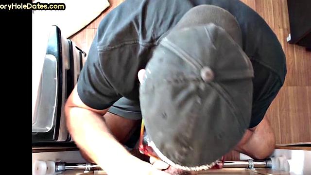 Gloryhole mature barebacked in ass after giving head