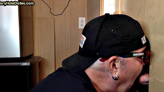 Gloryhole mature barebacked in ass after giving head