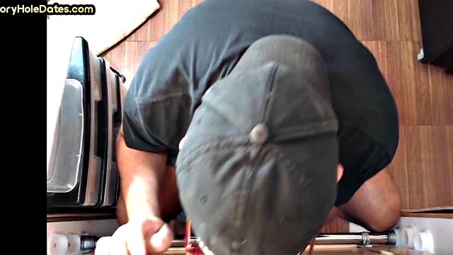 Gloryhole mature barebacked in ass after giving head