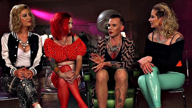 Curvy cfnm dominas spanking femme submissive in group