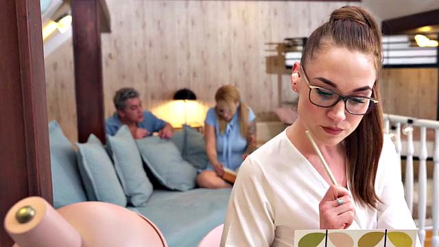 Busty hostel maid fucked by her man