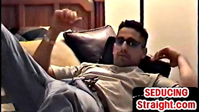 Real straight jerking cock first time on video