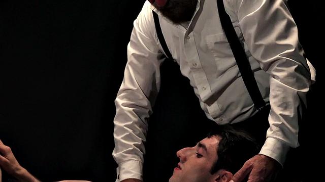 Obedient skinny twink toyed by dominant DILF with dildo