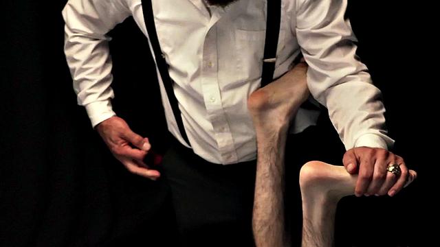 Obedient skinny twink toyed by dominant DILF with dildo