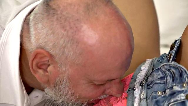 Old fucker drills and creampies 19yo pussy in doggystyle