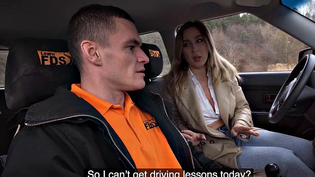 Mature driving learner seduces instructor