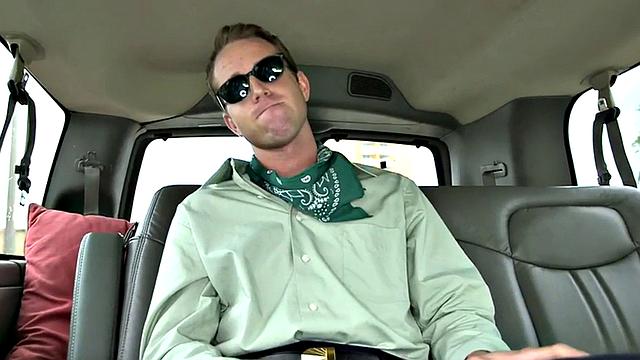 Str8 amateur gets cumshot in public van outdoor