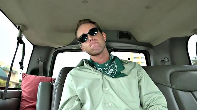 Str8 amateur gets cumshot in public van outdoor