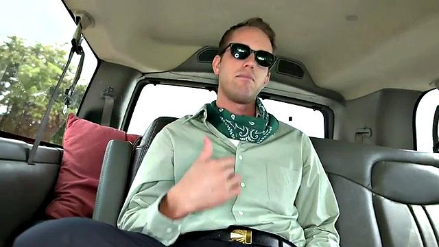 Str8 amateur gets cumshot in public van outdoor