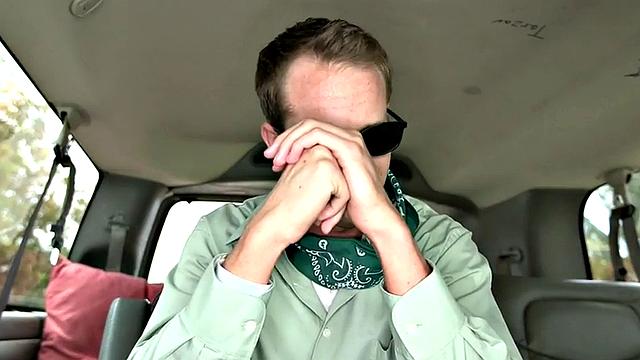 Str8 amateur gets cumshot in public van outdoor