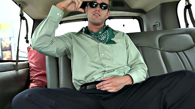 Str8 amateur gets cumshot in public van outdoor