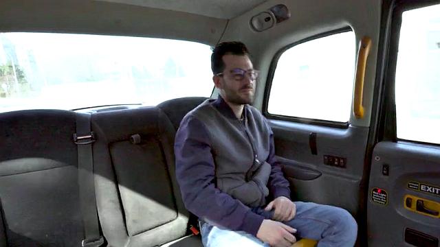 Big-titted taxi driver cockriding client after teasing