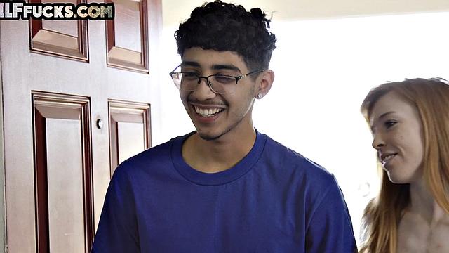 Old cocksucking granny gets her pussy banged by young guy