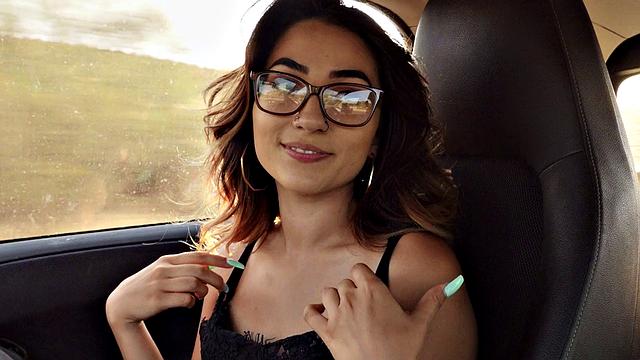 American Muscle Brunette in a bedroom reverse cowgirl with a huge dick