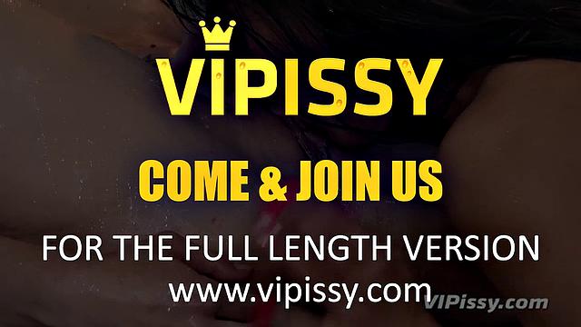 Sensual Pissing Stars Get Wet