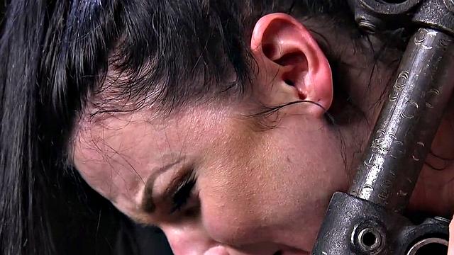 Feet tormented BDSM sub screaming in lesson with the master