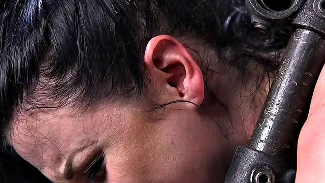 Feet tormented BDSM sub screaming in lesson with the master