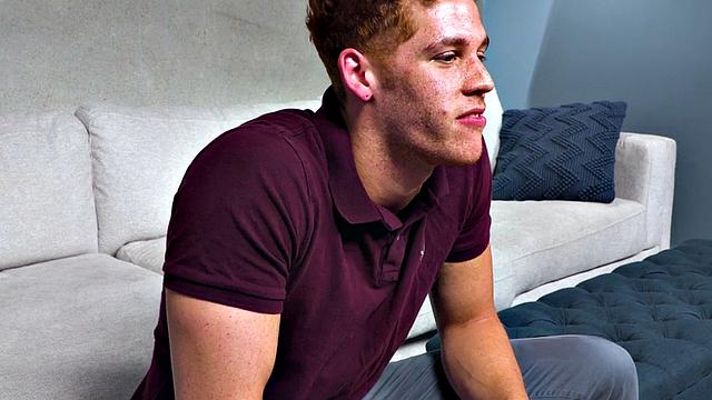 Ginger debut cumming from wanking after analfingering