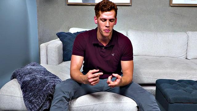 Ginger debut cumming from wanking after analfingering