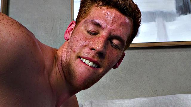 Ginger debut cumming from wanking after analfingering