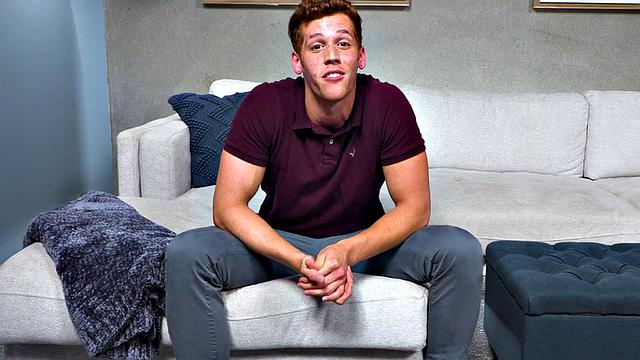 Ginger debut cumming from wanking after analfingering