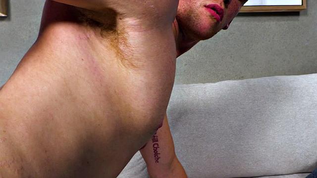 Ginger debut cumming from wanking after analfingering